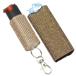 Gold Rhinestones Mini Stun Gun and Pepper Spray Combo for Self Defense