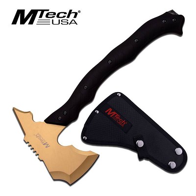 Mtech Full Tang Gold Tactical Throwing Hatchet Axe Tomahawk 14.5